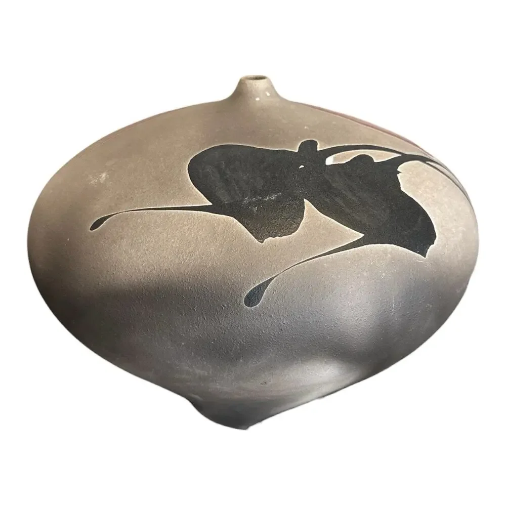 Vintage RAKU Pottery Signed Kerry Gonzalez 7x9.5” ￼ collectible